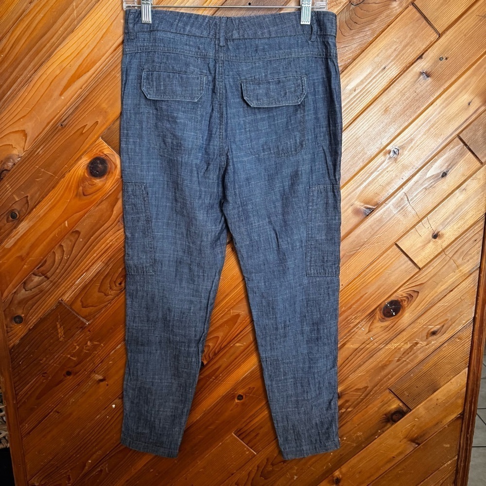 Vince Linen Lyocell Blend Cropped Cargo Pants Size 26 - Picture 3 of 4